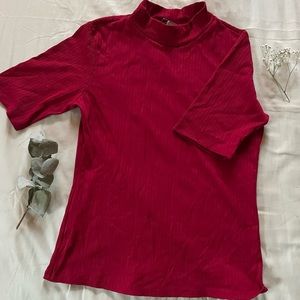 Ribbed Mock Neck Top